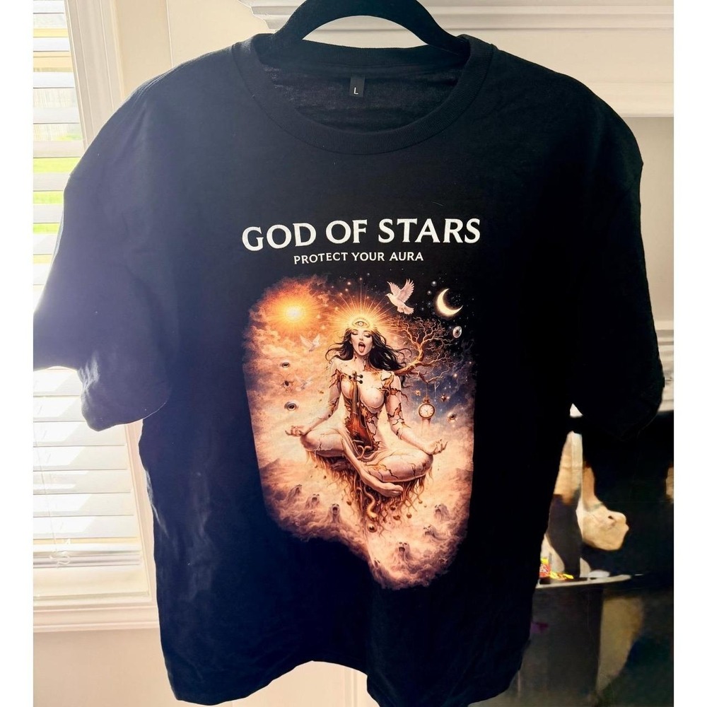 God of Stars Protect Your Aura T-Shirt Size Large NWOT
